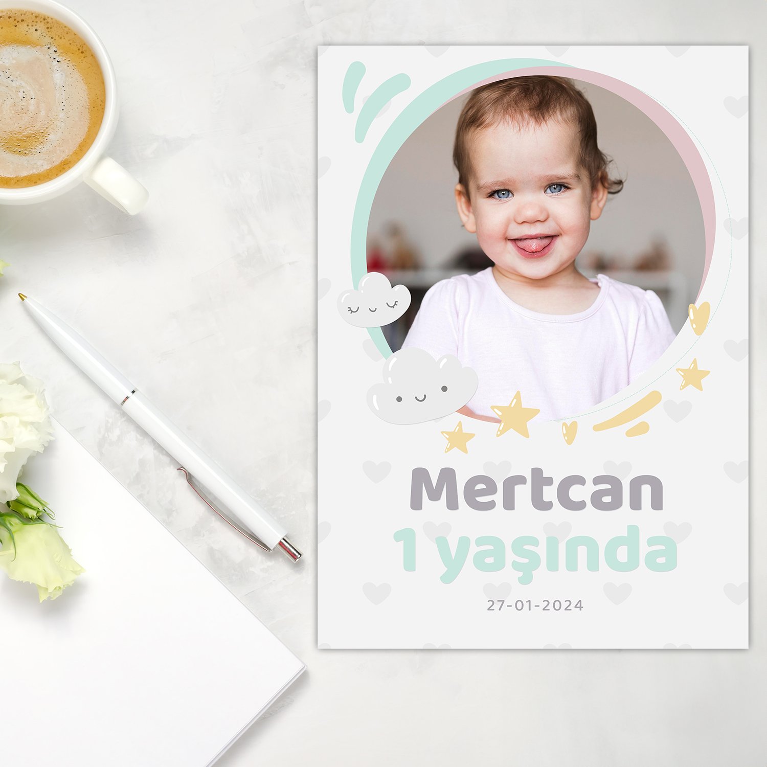 '' Doğum Günü Mucizesi '' Tasarımlı Fotoğraf Baskı 50 x 70 cm - Çerçeve İstemiyorum